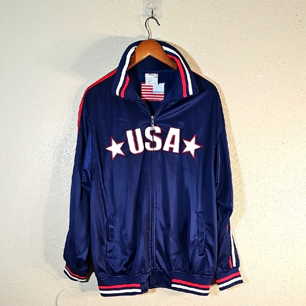 MJ Collection USA Navy Blue Track Jacket.